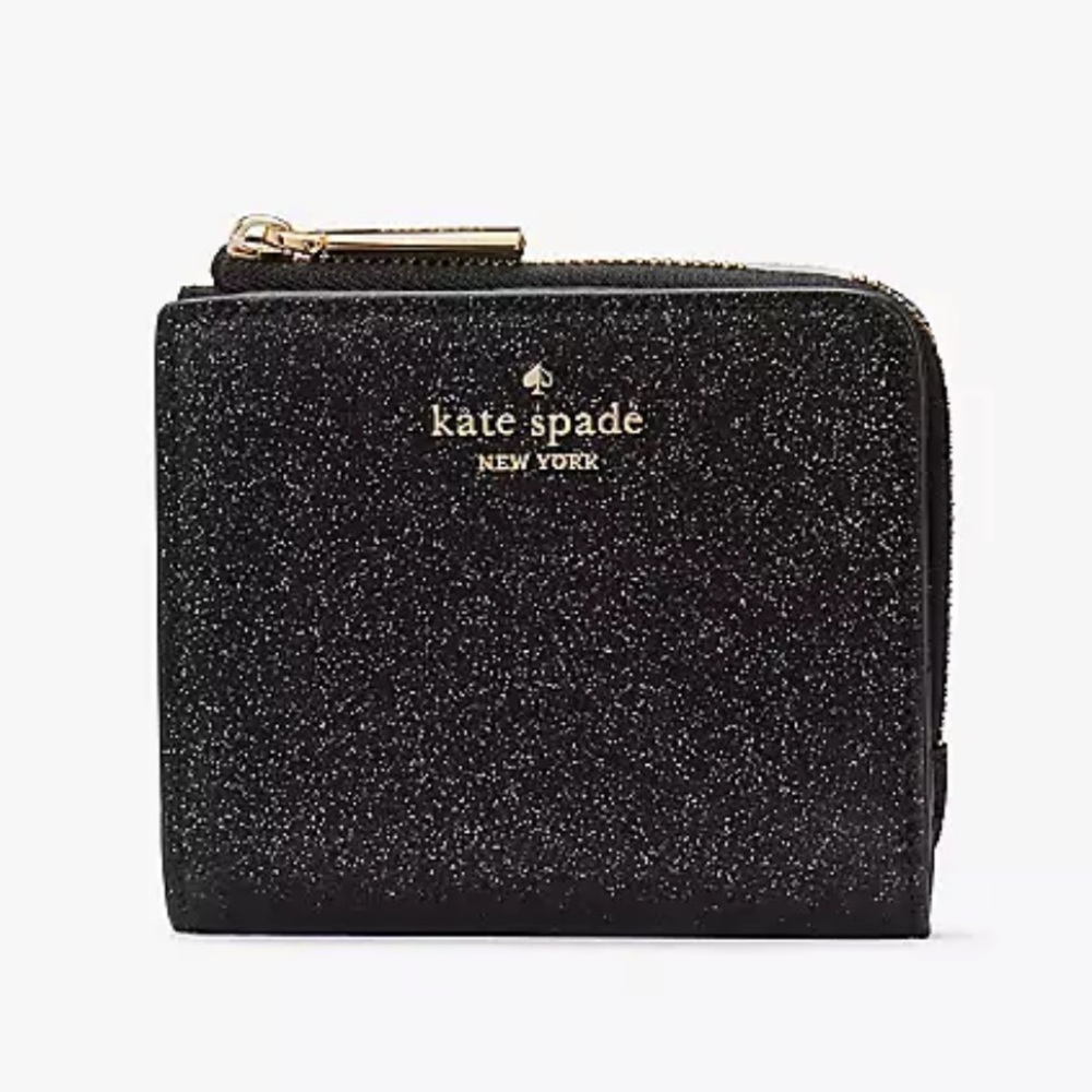 NWT Kate Spade Black Glitter Wallet